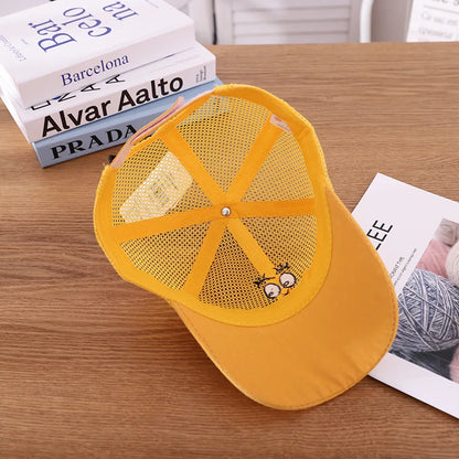 Cool New Boys Girls Kids Children Summer Cute Cap Smiley Face Kawaii Mesh Baseball Cap Popular Hip Hop Sun Hat DropShipping