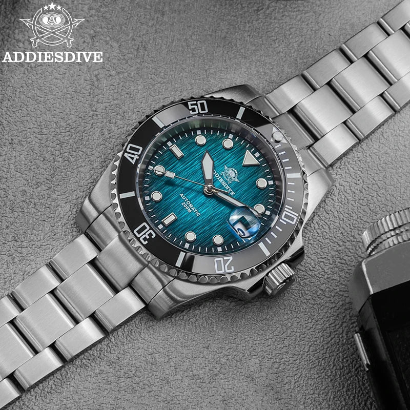 ADDIESDIVE Hot selling Men's Automatic Watch Sapphire Glass 200m Waterproof Watch BGW9 Night Light Classic Men's Watch AD2536