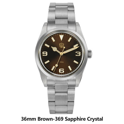 Watchdives WD1016 V3 Quartz Watch 37mm Stainless Steel Case Sapphire Vintage Watch  VH31 Sweep Movemet 100m Waterproof Men Watch