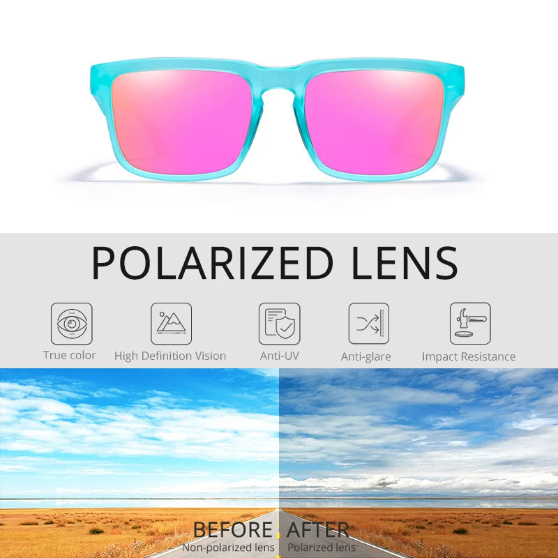 Kdeam High Quality Original Brand Design Polarized Sunglasses for Women Men Fashion Unisex  Trendy Outdoor Eyewear For Couple