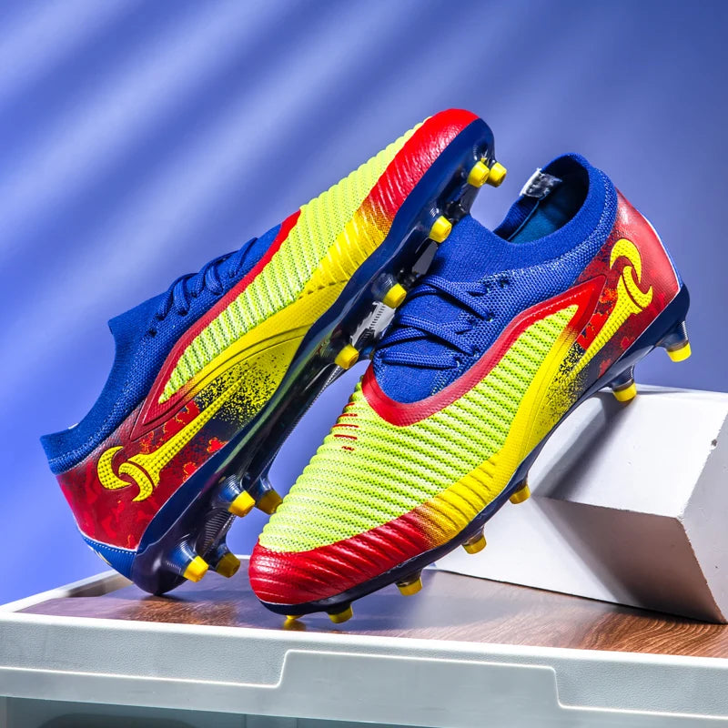 Nouveaux hommes bottes de Football adulte antidérapant Sport de plein air entraînement crampons chaussures de Football garçons longues pointes respirant Match confortable