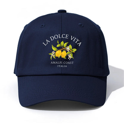 1pc LA DOLCE VITA Print  Baseball Cap for Adults,  Minimalist Retro Style Casual Soft Adjustable Dad Hat, Perfect As Gift
