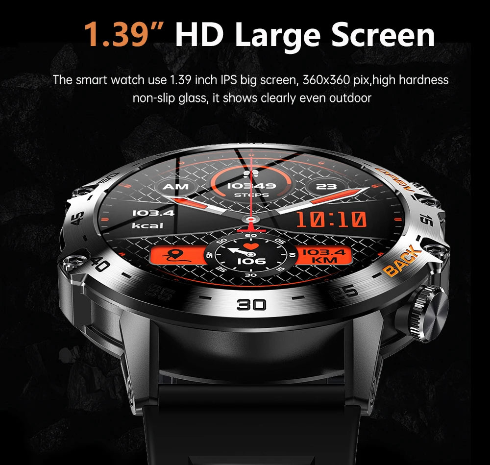 MEVADEN Steel 1.39 inch Men Luxury Smart Watch Bluetooth Call Sport Fitness Tracker Health Monitor Smartwatch for Male MD52