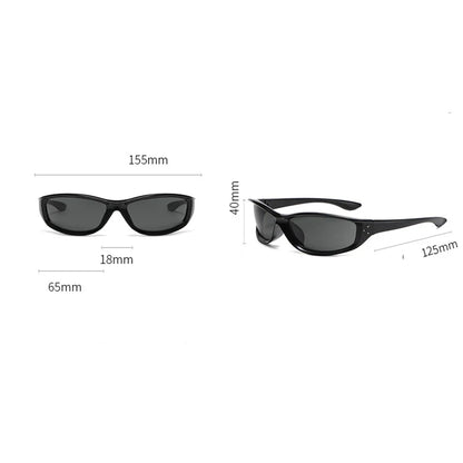 Rivets Y2K Sports Punk Sunglasses Women Designer Rectangle Goggle Men Luxury Sun Glasses UV400 Driving Cycling Fashion Eyewear