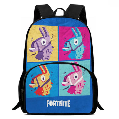 15-инчова Fortnite раница с анимационен дизайн, унисекс, за момчета и момичета, с преден джоб, лека ученическа раница с голям капацитет