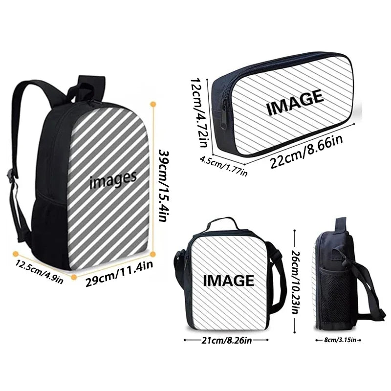 Child School Backpack with Lunch Bags ,Pencil Bags ,Hot Game Design-F-FortniteS School Bags for Boys Girls Best Gift