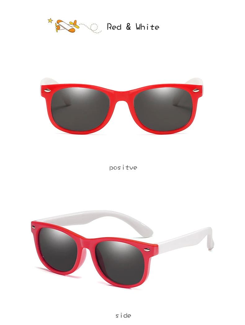 Polarized Kids Sunglasses TR90 Silicone Gel Frame Classic Square Children Sun Glasses Girls Boys Multi Color Baby Goggles UV400