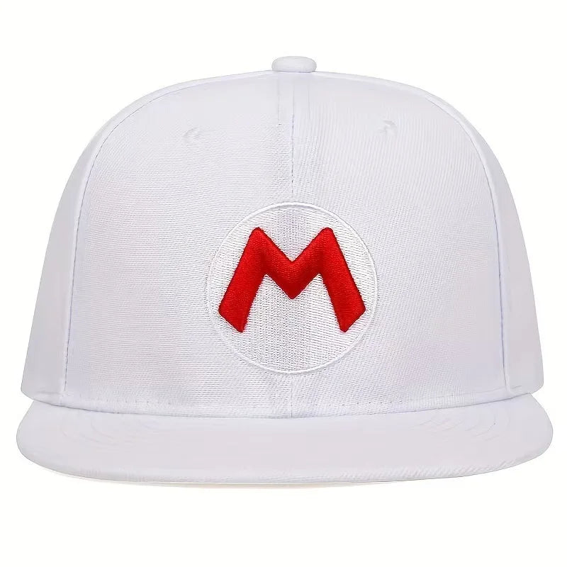 Bandai Super Mario letter embroidered baseball cap for both men and women, sunshade and sun protection duckbill cap cotton