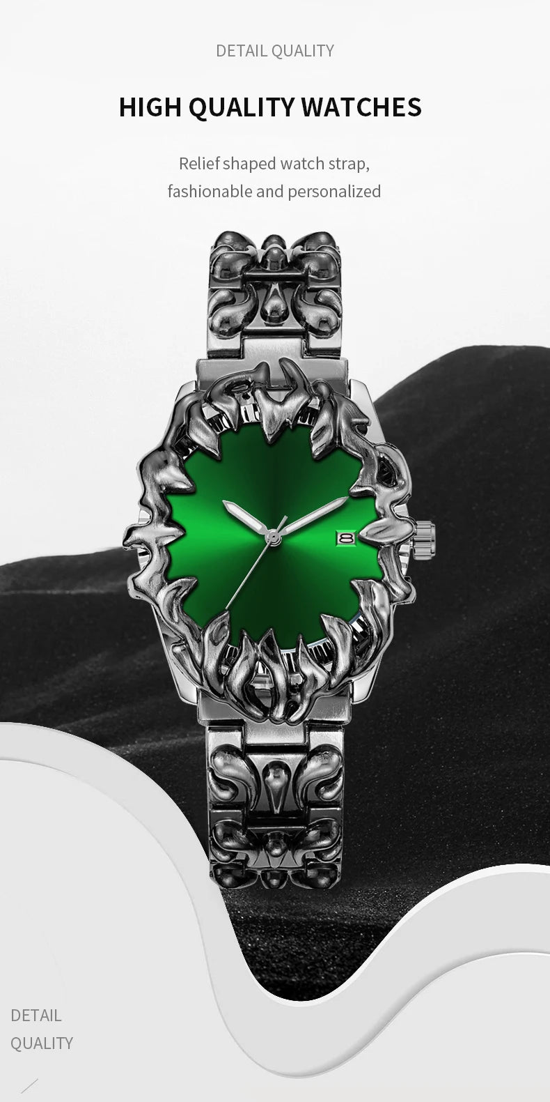 Sports Men Watch Fashion Man Stainless Steel Quartz Movement Red Clock Top Brand Halloween Creative Military Watch for Men reloj