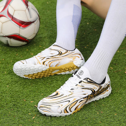 Chaussures de football pour hommes, modèle bas, avec crampons longs FG/TF, chaussures de football pour jeunes, ultra-légères, antidérapantes, pour entraînement sur gazon naturel, chaussures de sport.