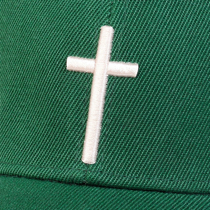 Unisex Cross Embroidery Baseball Caps Outdoor Adjustable Spring and Autumn Casual Sunscreen Hat