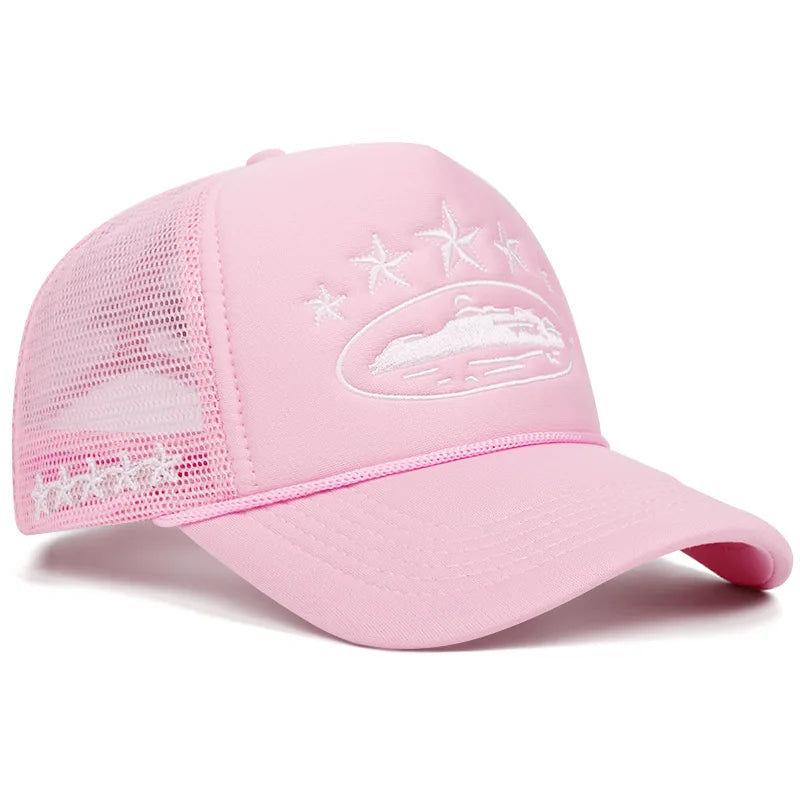 Fashion New Unisex Print Baseball Hats Hip Hop Breathable Personal Sunshade Mesh Versatile Street Snapback Hats Trucker Caps