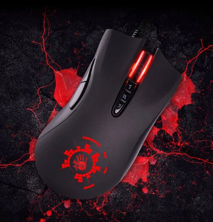 Drátová myš A4Tech Bloody A91 s okamžitým makrem na jedno kliknutí, makro jednotkou Io1.1, optickým enginem a 8 programovatelnými makry pro gaming