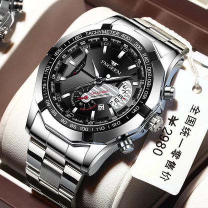 Montre-bracelet pour homme, style militaire, décontracté ou sportif, à quartz, de marque prestigieuse, en acier intégral, étanche
