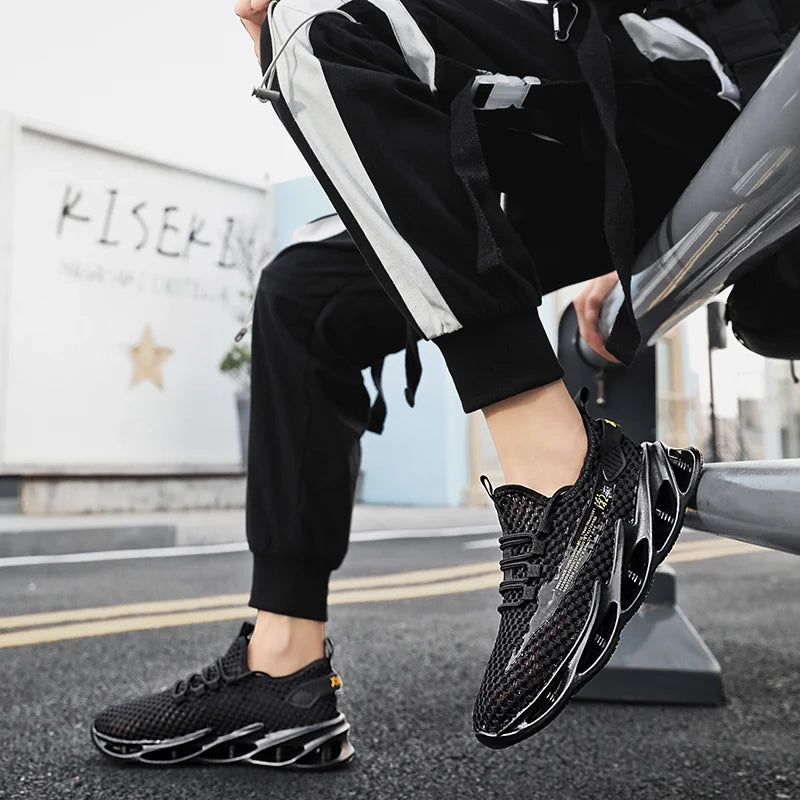 2025 New Summer Sneakers Men Mesh Breathable Running Tennis Shoes Outdoor Sports Tenis Masculino White Casual Walking Shoes Size