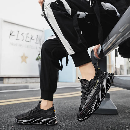 2025 New Summer Sneakers Men Mesh Breathable Running Tennis Shoes Outdoor Sports Tenis Masculino White Casual Walking Shoes Size