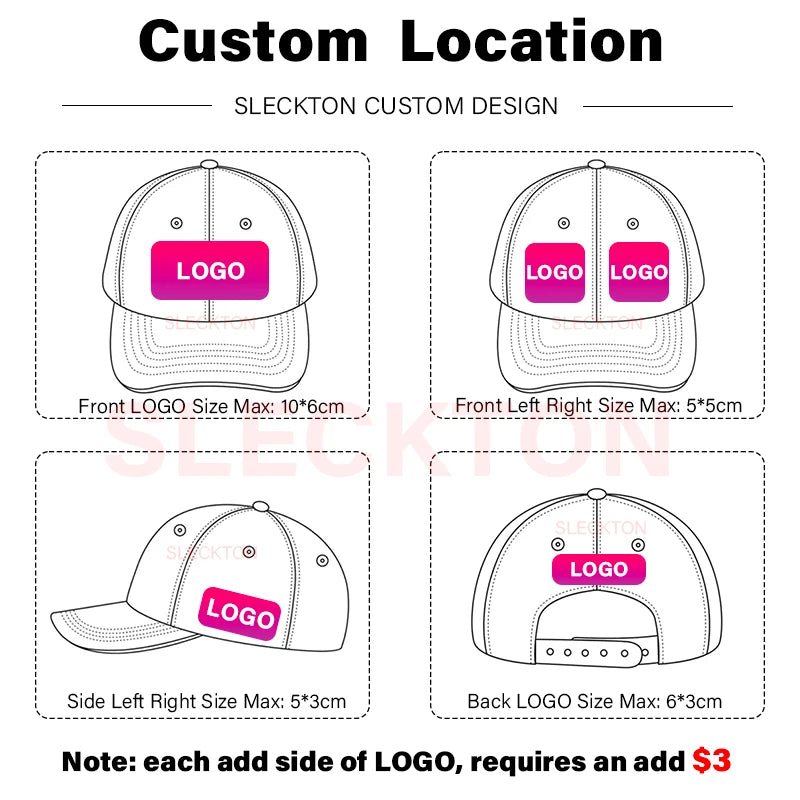 SLECKTON Custom Logo Hats High-quality Hiphop Snapback Caps Letter Embroidery Brand Design Trucker Cap Wholesale Hat Adult