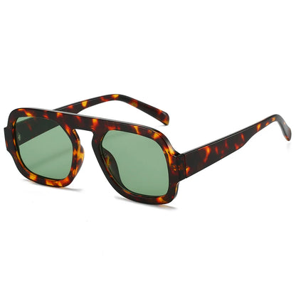 Retro Pilot Square Sunglasses Lady Fashion Simple Ins Black Tea Sun Glasses for Women Men Trending Outdoor Casual Shades UV400