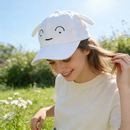 1pc，Cute Cartoon 3D Plush Ears Baseball Cap - Shin-chan & Pig Embroidery Casual Trendy Hat.