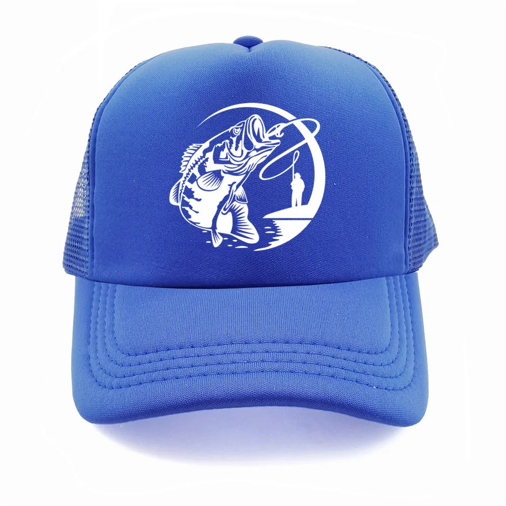 Fiske-skelett-trucker-keps, sommar, herr, cool fiskarkeps, basebollkeps, unisex, utomhus, nätkepsar, MZ-238