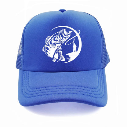 Fiske-skelett-trucker-keps, sommar, herr, cool fiskarkeps, basebollkeps, unisex, utomhus, nätkepsar, MZ-238