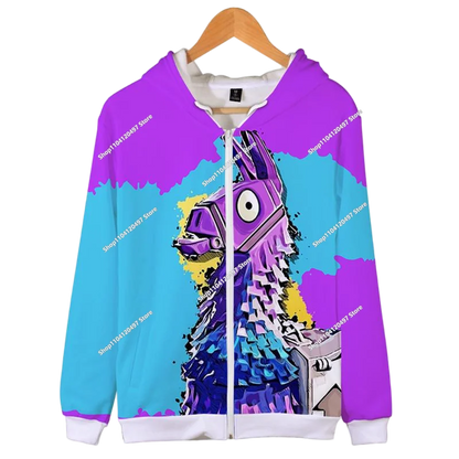 2024 New Game Zipper Hoodie Children's Sweatshirt Fortnite Pullover Sweatshirts Fashion Boys and Girls Clothing