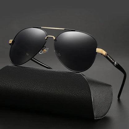 Classic Big Pilot Sunglasses Men Women Luxury Metal Black Aviation Sun Glasses Male Fashion Driving Vacation Shades UV400 Goggle