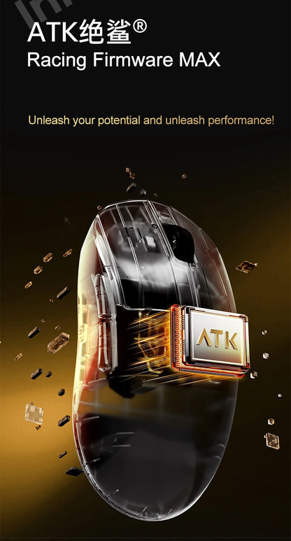 ATK Dragonfly A9 Ultimate vezeték nélküli gaming egér A9 Air PAW3950, ultrakönnyű ergonomikus e-sport gamer FPS egér CSGO-hoz A9 Ultra