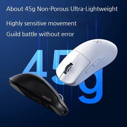 MCHOSE L7 Ultra+ średnio-duża mysz gamingowa do e-sportu z sensorem Paw3950, bezprzewodowa, trzy tryby, lekka mysz biurowa Dual-Drive do komputera
