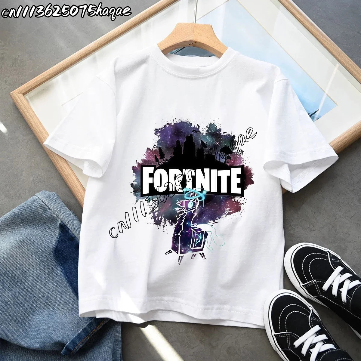T-shirts Infantis Fortnite Novidade de Verão, T-shirt com Figura de Desenho Animado, Estampado Gráfico, Casual e Desportivo, Manga Curta, Tops Desportivos para Criança, Roupa para Rapazes