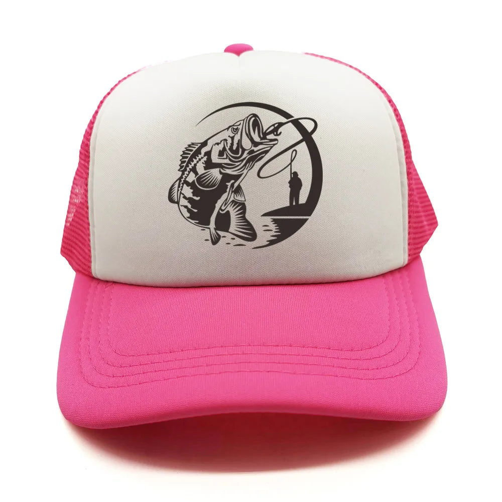 Fiske-skelett-trucker-keps, sommar, herr, cool fiskarkeps, basebollkeps, unisex, utomhus, nätkepsar, MZ-238