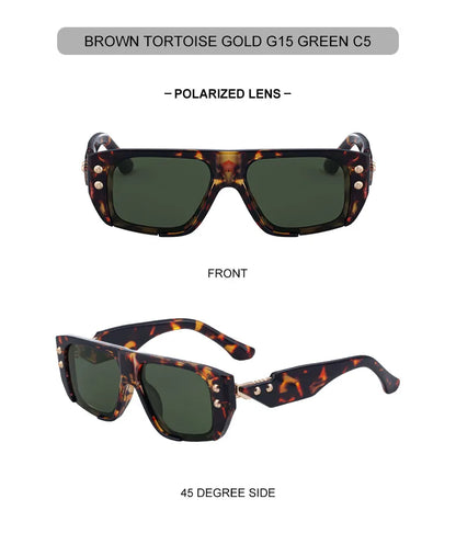 Polarized Steampunk Square Sunglasses Men 2026 Luxury Brand Punk Big Frame Driving Sun Glasses Fashion Eyewear For Male Shades