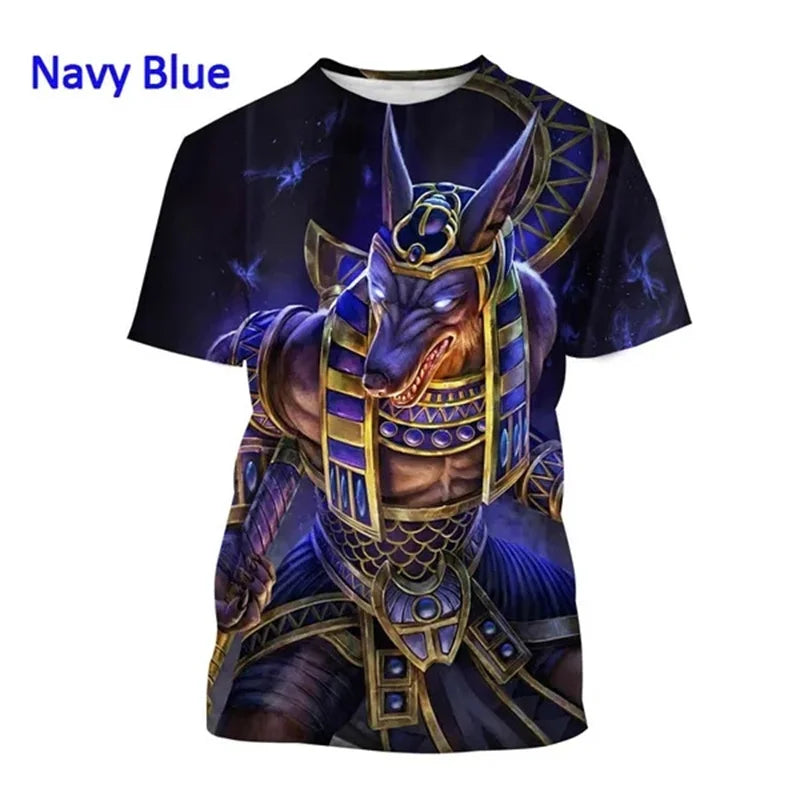 Grim Reaper Anubis T-shirts 3D-tryckt forntida egyptisk gud T-shirt Egyptens öga Farao Mode Harajuku kortärmad T-shirt