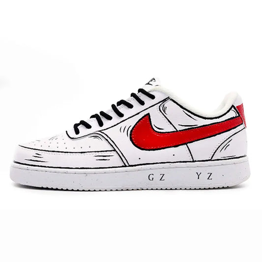 Spersonalizowane trampki Nike Court Vision 1 z serii Graffiti Anime – wytrzymałe męskie buty do skateboardingu