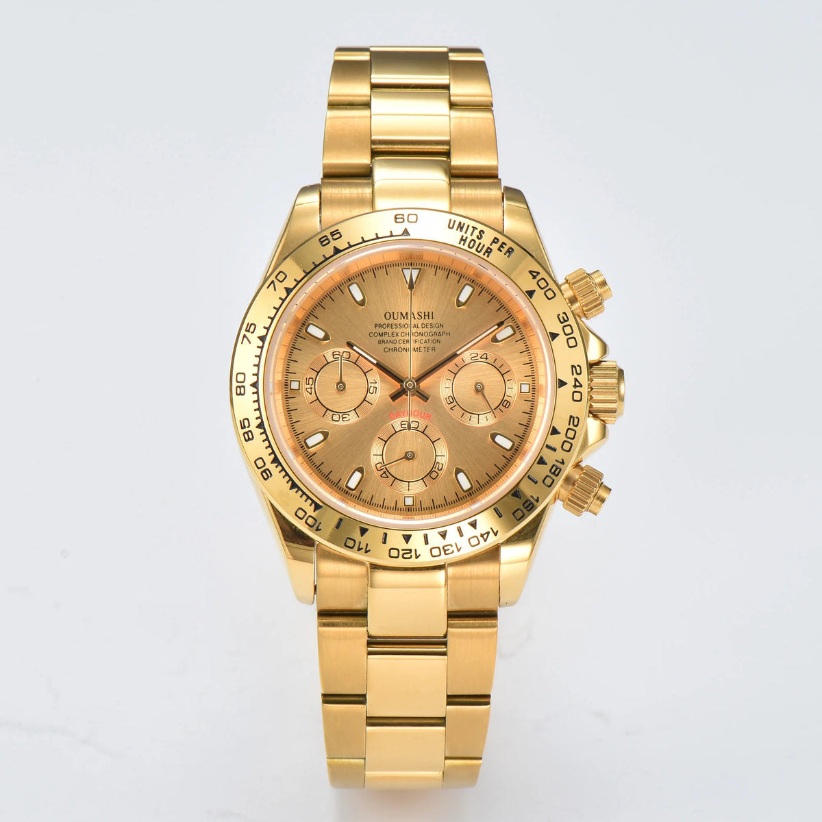 Luxury VK63 Watches gold 39mm quartz Chronograph Business Watch Men's VK63 Sport Sapphire Glass Gem dial Ceramic bezel inser