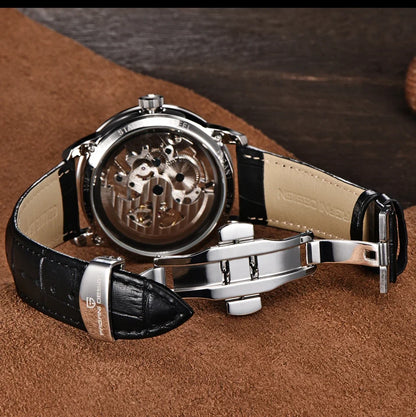 PAGANI DESIGN Business Man Watch Luxury Skeleton Hollow Leather Men's Wristwatch New Mechanical Male Clock Relogio Masculino