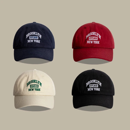 Baseballkeps i mjuk bomull med broderade bokstäver för kvinnor och män, vardags- och friluftssport, med böjd skärm, unisex, hiphop- och pappakepsar