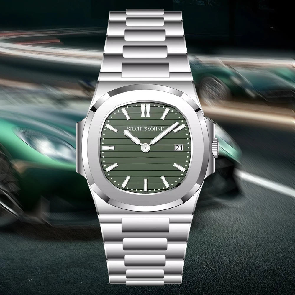 2026 New Specht & Söhne Luxury 40MM Quartz Watch For Men Super Slim Steel Sapphire Crystal 50M Waterproof 5711 Classic Watch