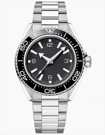 Customized Luxury Mens Sports Black Blue Ceramic Bezel Automatic Mechanical Watch Stainless Steel Orange Rubber Watches 42mm