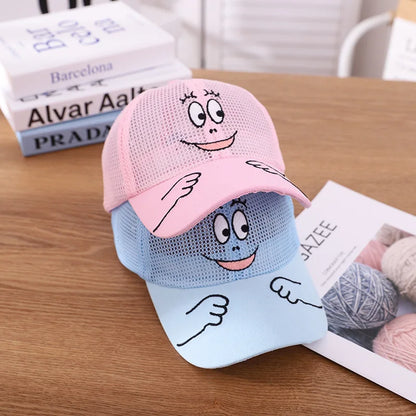 Cool New Boys Girls Kids Children Summer Cute Cap Smiley Face Kawaii Mesh Baseball Cap Popular Hip Hop Sun Hat DropShipping