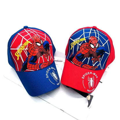 Summer children's hat, Marvel Spider-Man cartoon sun hat, net hat