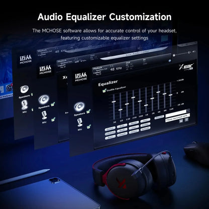MCHOSE V9 Pro Gaming Wireless Headset 7.1 Surround Sound Headphones Noise Canceling Mic Low Latency Lightweight for PS5 PC SWITCH