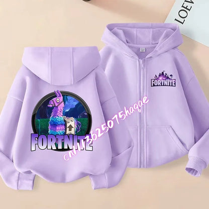Nowa dziecięca bluza z kapturem Fortnites na zamek, kreskówkowa anime, casualowa i oddychająca kurtka dla chłopców, odzież dziecięca na wiosnę 2026