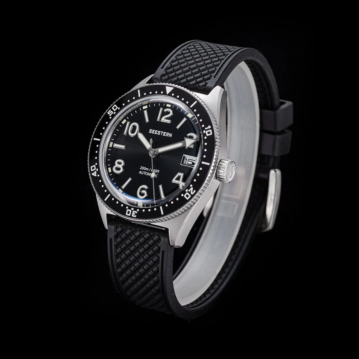 SEESTERN Diver Men's Watch Automatic Mechanical Wristwatches NH35 Movement Ceramic Bezel 20Bar Waterproof Sapphire Luminous S434-2