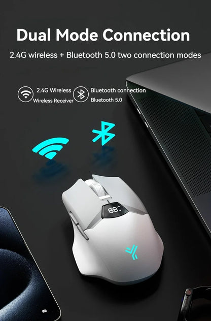 2.4G Bluetooth draadloze muis met schermweergave, 600mAh batterij met grote capaciteit en licht klinkende knoppen voor gaming en kantoor