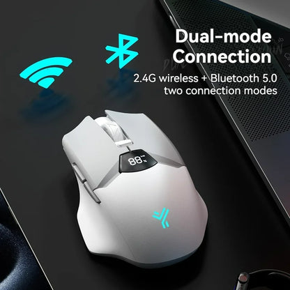 2.4G Bluetooth draadloze muis met schermweergave, 600mAh batterij met grote capaciteit en licht klinkende knoppen voor gaming en kantoor