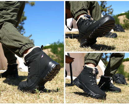 Bottes de sécurité imperméables pour hommes, chaussures de travail Parker en acier, bouton rotatif, chaussures de protection, taille 47, 48, hiver