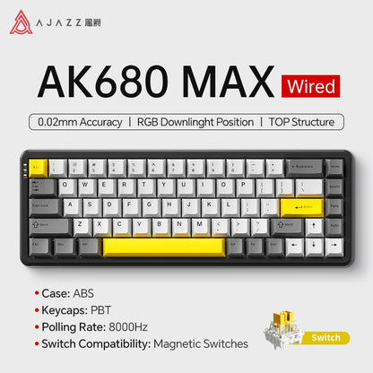 AJAZZ AK680 MAX Magnetic Axis Wired Keyboard 0.125ms Ultra-Low Latency Professional Gaming Keyboard
