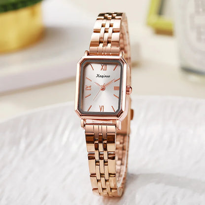 Rectangular Gold Watch Women Adjustable Stainless Steel Strap Ladies Watch Luxury Gift Quartz Wristwatches Relojes Para Mujer