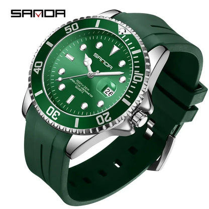 SANDA 7018 Hot Sell Men Quatrz Watch Sport Mens Watches Top Brand Luxury Waterproof Silicone Quartz Clock Men Relogio Masculino